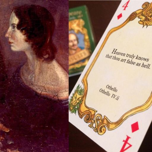 Emily Bronte and 4 of Diamonds card